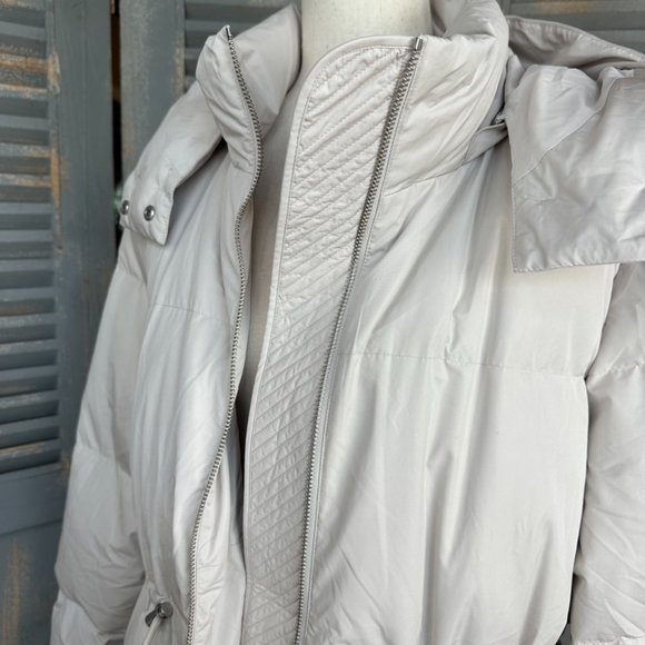 COS Hooded Recycled Down Puffer Coat Sz L Cream NWOT - Picture 7 of 16